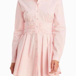 Bardot Pink Collared Short Shirt Dress